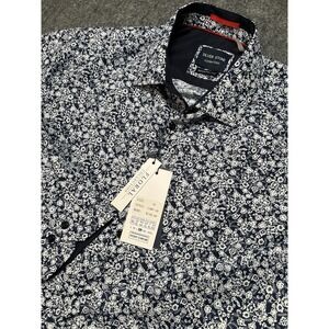 Silver Stone Floral Collection Men XL  Multi Color Long Sleeve Shirt Performance